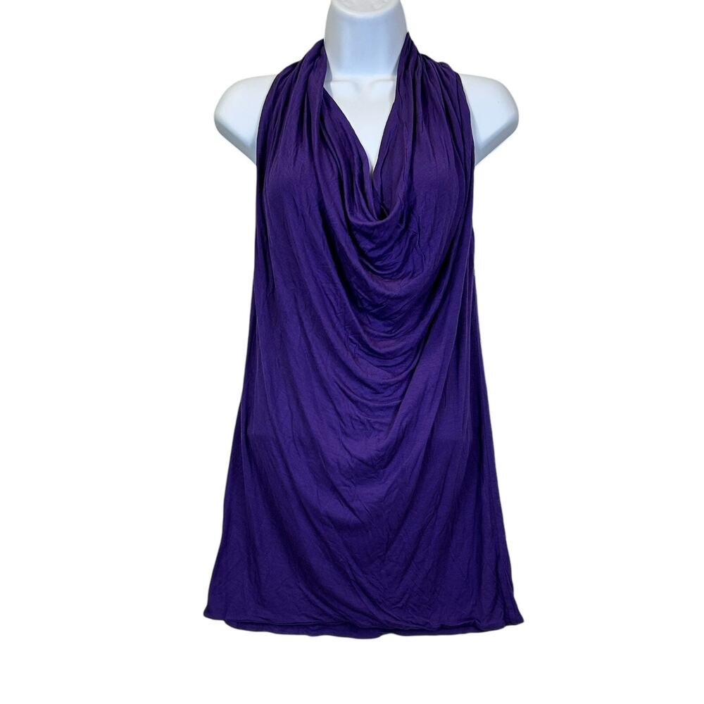 Susana Monaco Cowl Neck Sleeveless Tunic Purple Women's Small NWT Lagenlook